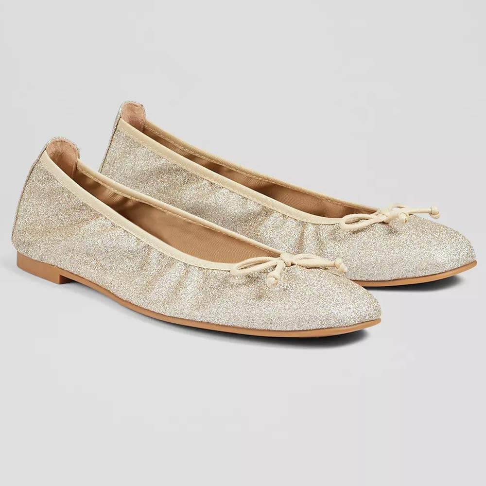 Gold ballet hot sale pumps uk